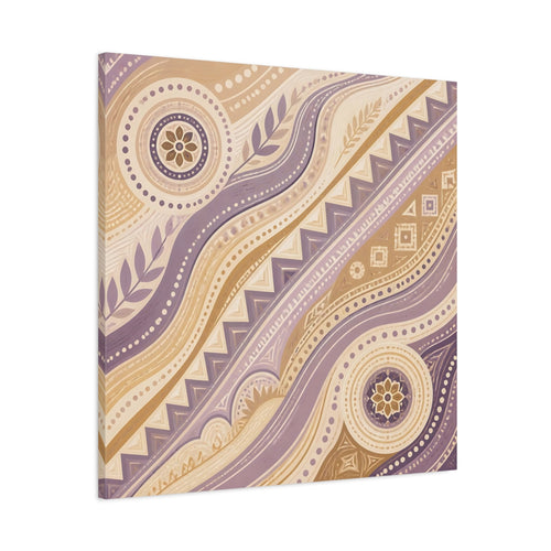 Main Mockup. Abstract Abstract Pattern Purple Beige Pattern shown as stretched canvas wall art