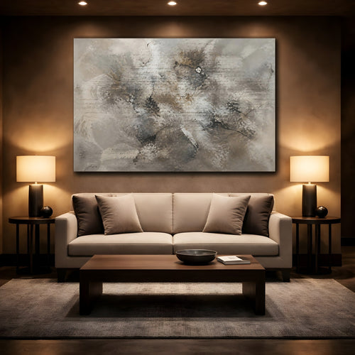 Mockup 2. Abstract Abstract Texture Brown Gray Abstract shown as stretched canvas wall art