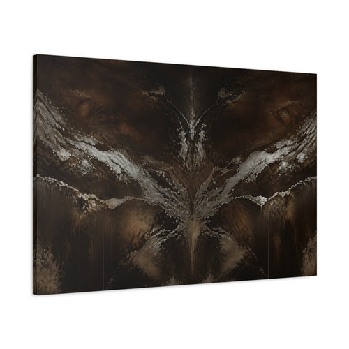 Main Mockup. Abstract Abstract Texture Dark Brown Silver shown as stretched canvas wall art