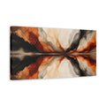 Side Mockup 3. Abstract Fluid Abstraction Black Orange Gold shown as stretched canvas wall art