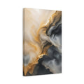 Side Mockup 4. Abstract Fluid Art Gold And Gray Abstract shown as stretched canvas wall art