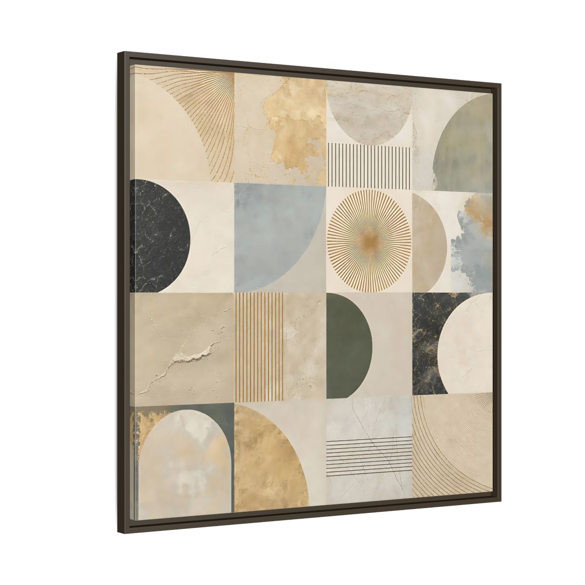 Side Mockup 5. Abstract Geometric Shapes Geometric Pattern shown as stretched canvas wall art