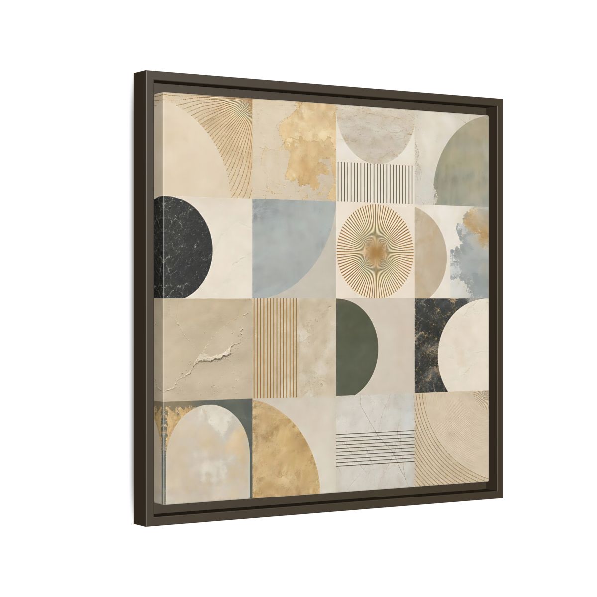 Side Mockup 11. Abstract Geometric Shapes Geometric Pattern shown as stretched canvas wall art