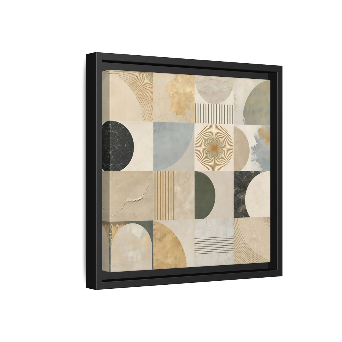 Side Mockup 18. Abstract Geometric Shapes Geometric Pattern shown as stretched canvas wall art