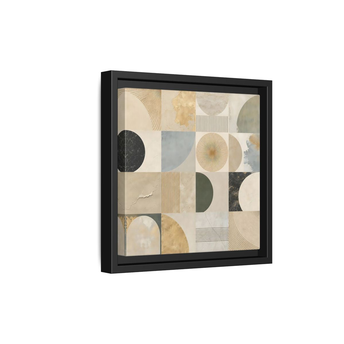 Side Mockup 21. Abstract Geometric Shapes Geometric Pattern shown as stretched canvas wall art