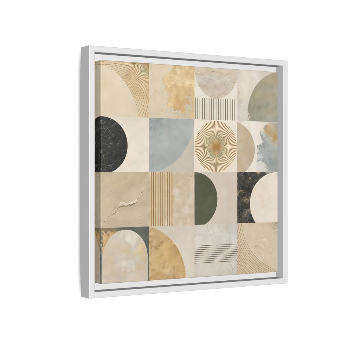 Side Mockup 13. Abstract Geometric Shapes Geometric Pattern shown as stretched canvas wall art