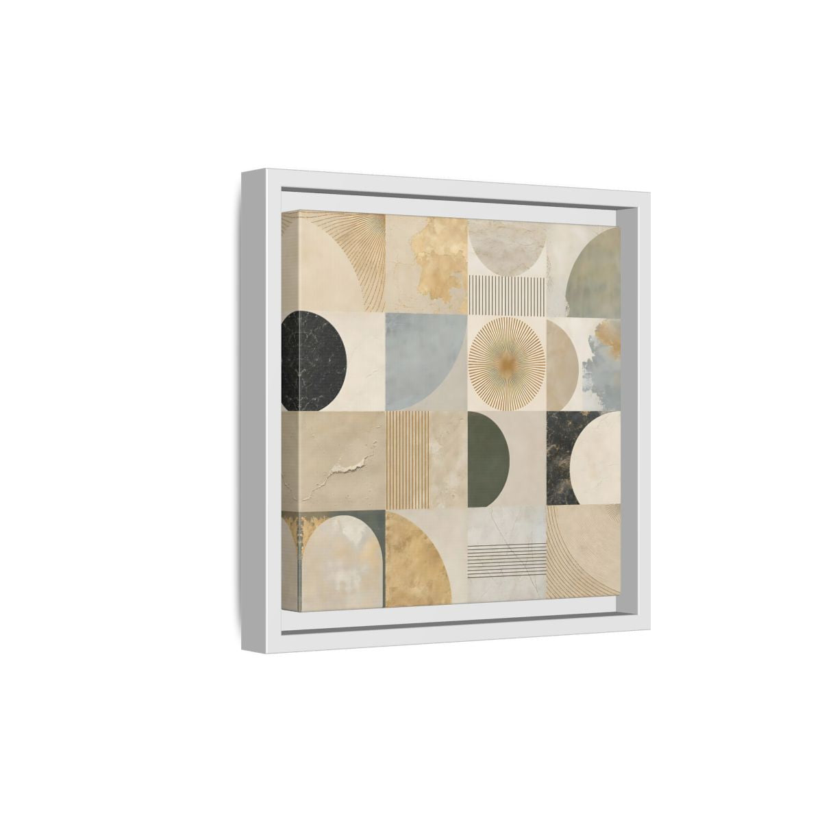 Side Mockup 19. Abstract Geometric Shapes Geometric Pattern shown as stretched canvas wall art