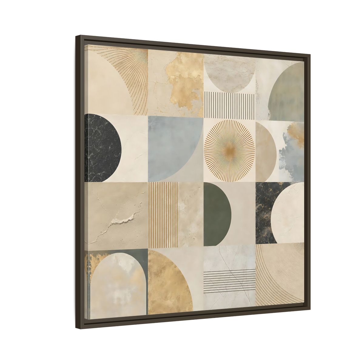 Side Mockup 8. Abstract Geometric Shapes Geometric Pattern shown as stretched canvas wall art