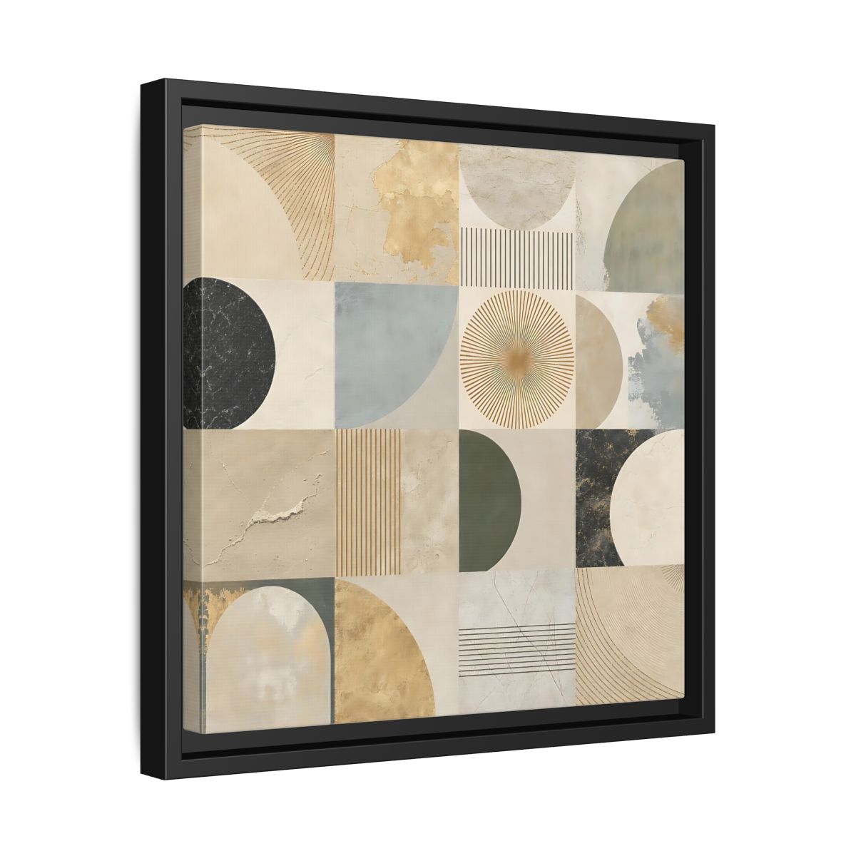 Side Mockup 32. Abstract Geometric Shapes Geometric Pattern shown as stretched canvas wall art