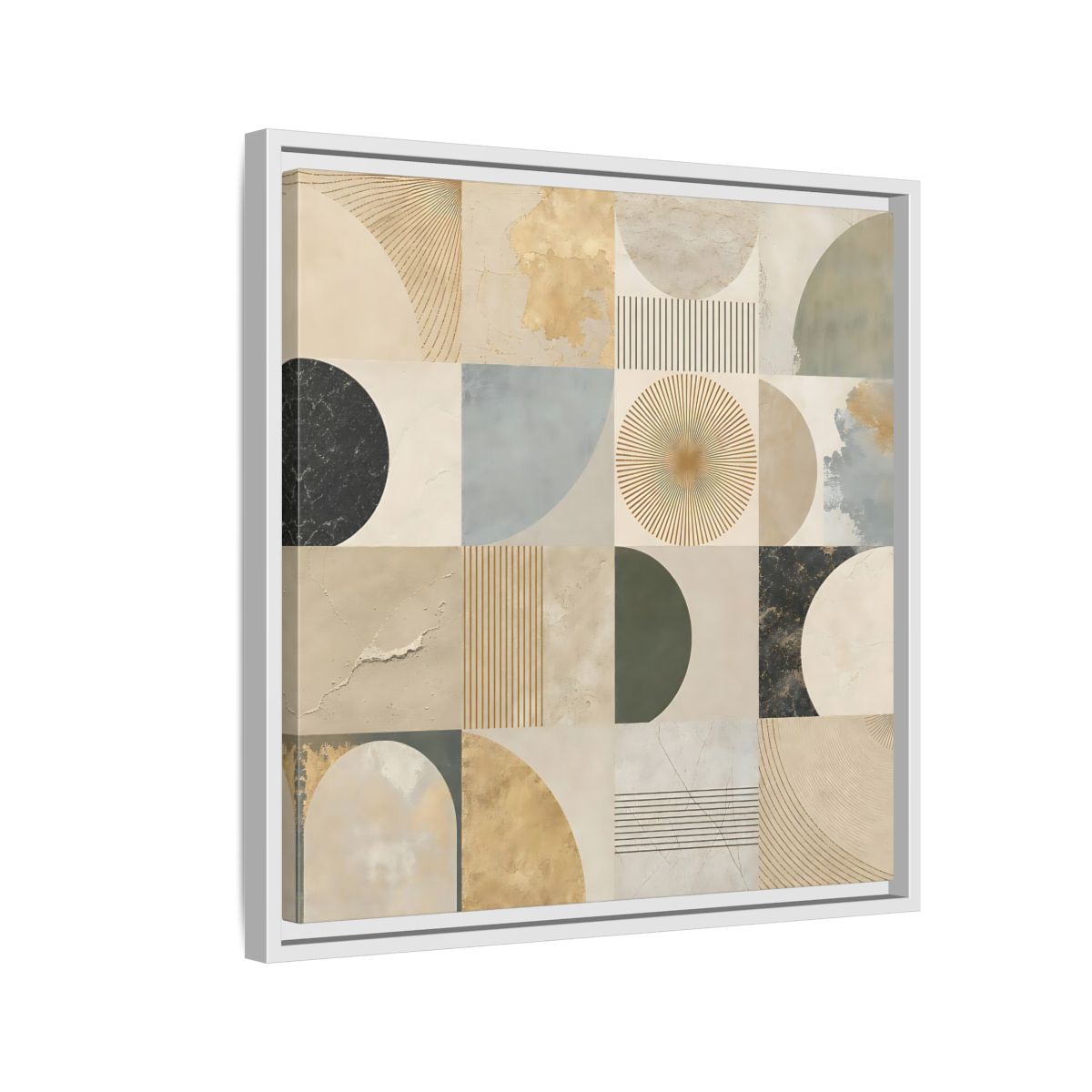 Side Mockup 10. Abstract Geometric Shapes Geometric Pattern shown as stretched canvas wall art