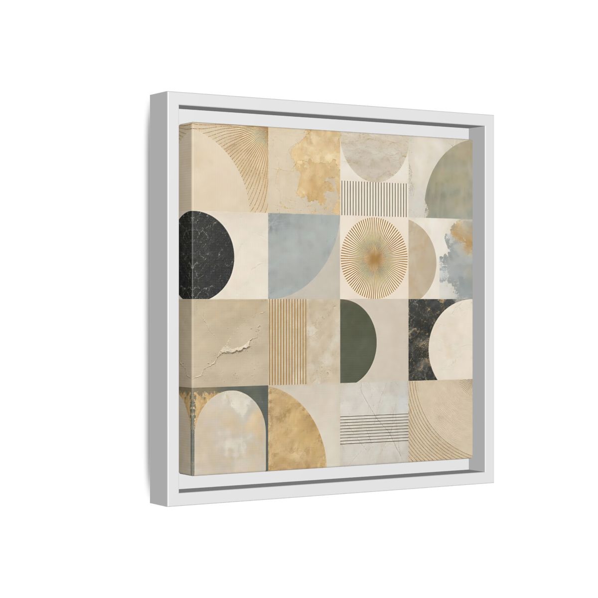 Side Mockup 16. Abstract Geometric Shapes Geometric Pattern shown as stretched canvas wall art