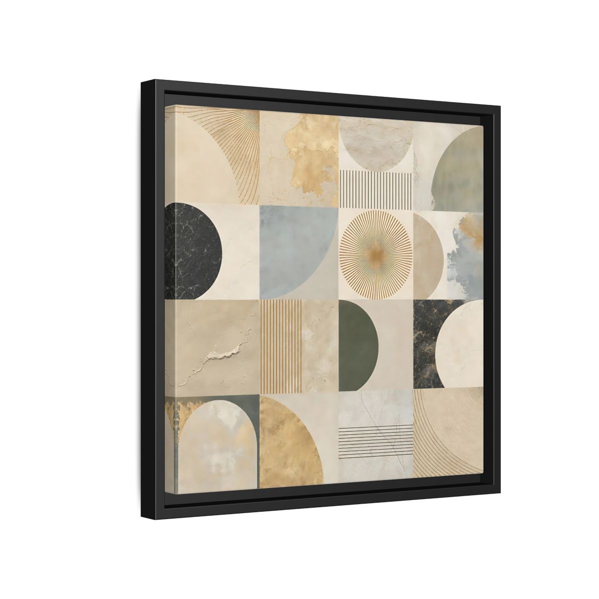 Side Mockup 15. Abstract Geometric Shapes Geometric Pattern shown as stretched canvas wall art