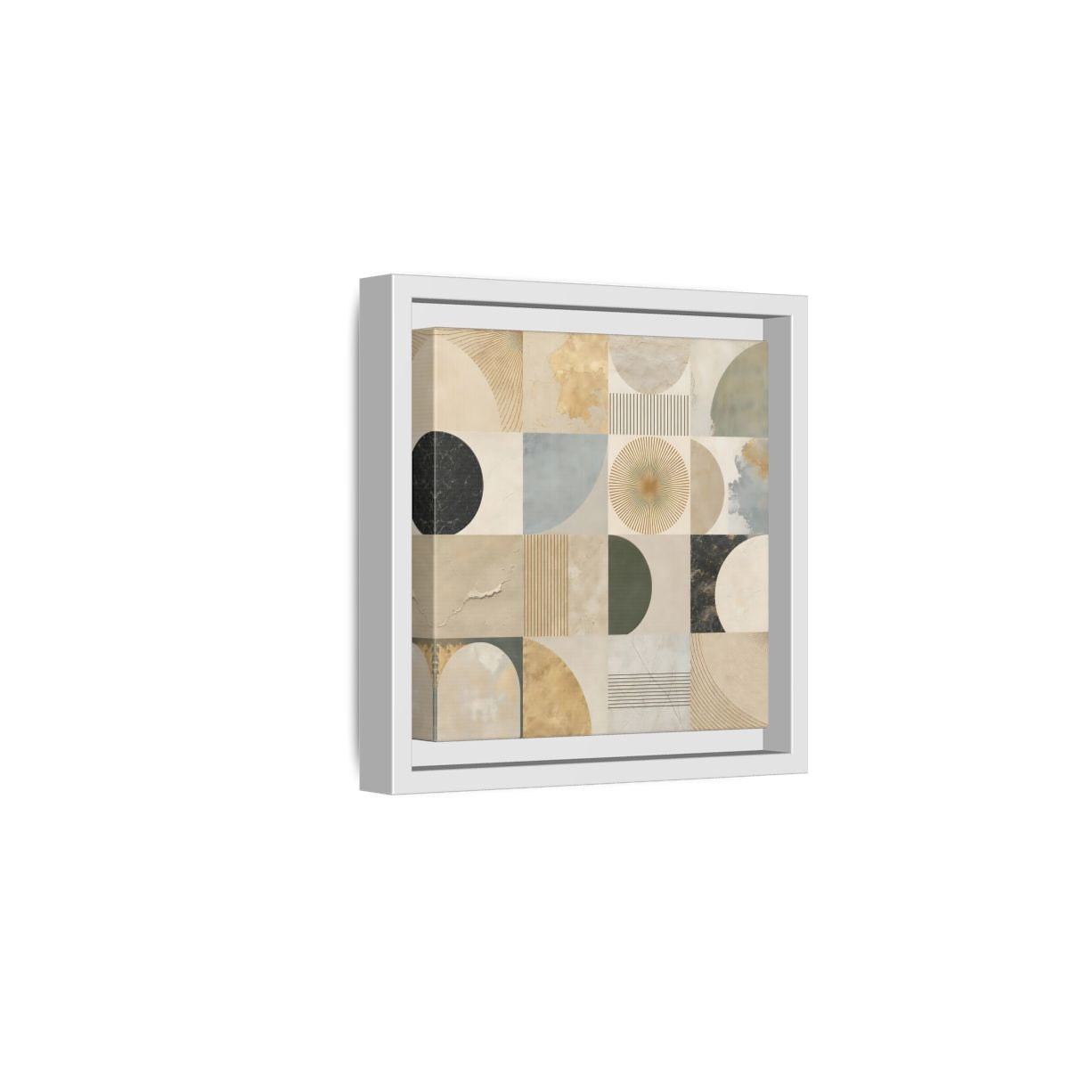 Side Mockup 1. Abstract Geometric Shapes Geometric Pattern shown as stretched canvas wall art