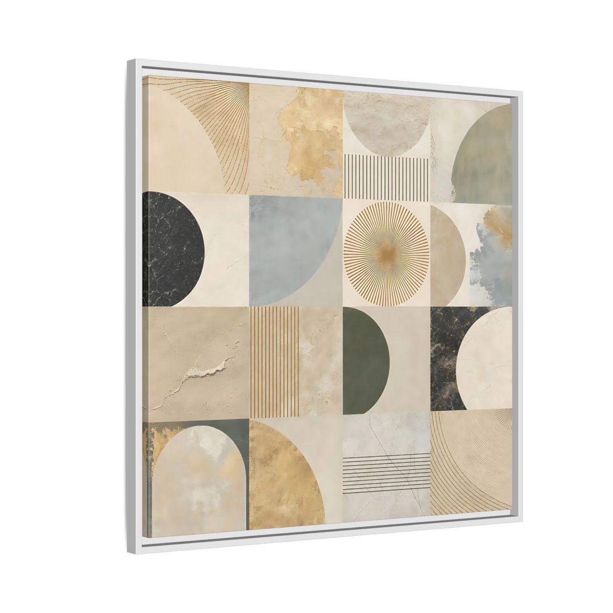 Side Mockup 7. Abstract Geometric Shapes Geometric Pattern shown as stretched canvas wall art