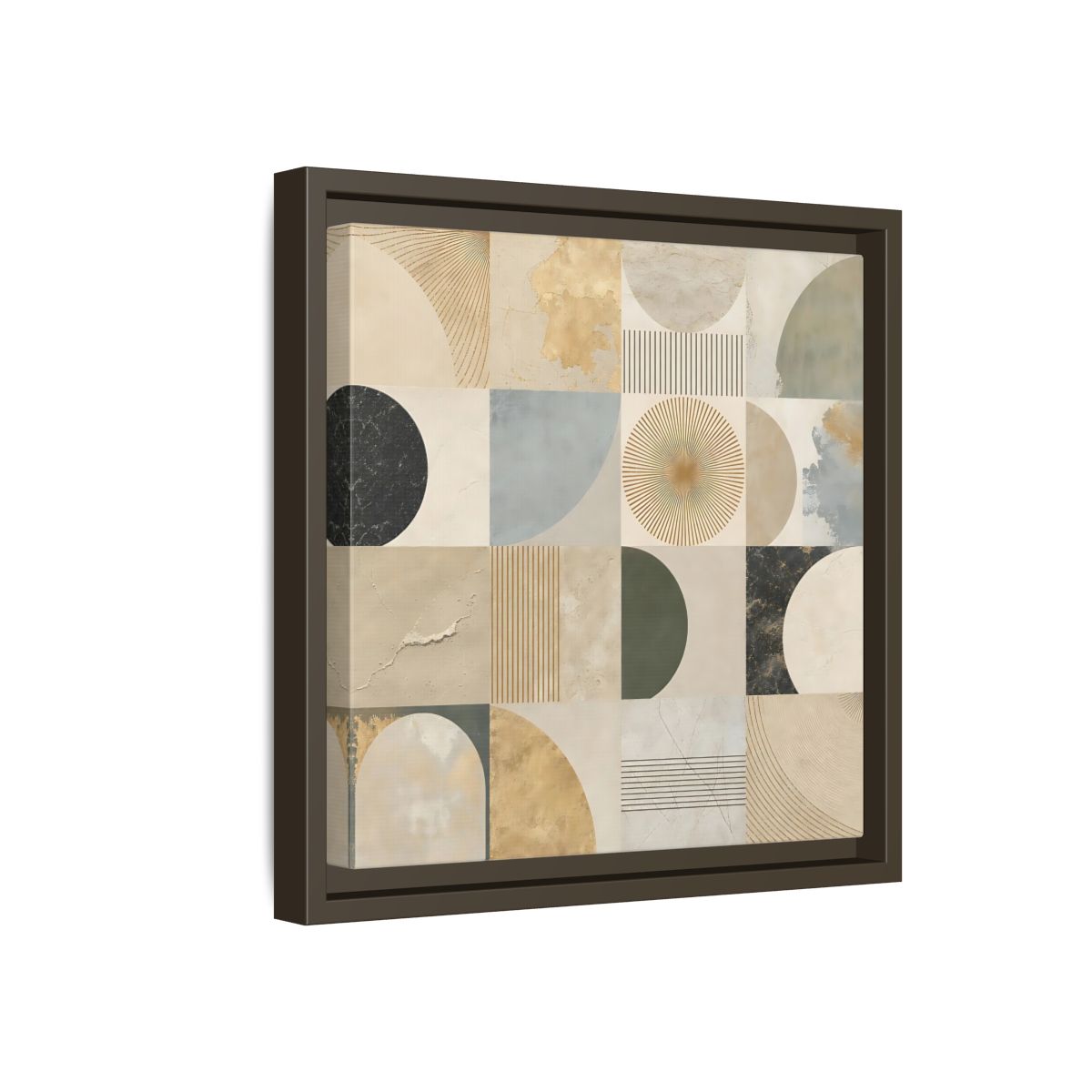 Side Mockup 17. Abstract Geometric Shapes Geometric Pattern shown as stretched canvas wall art