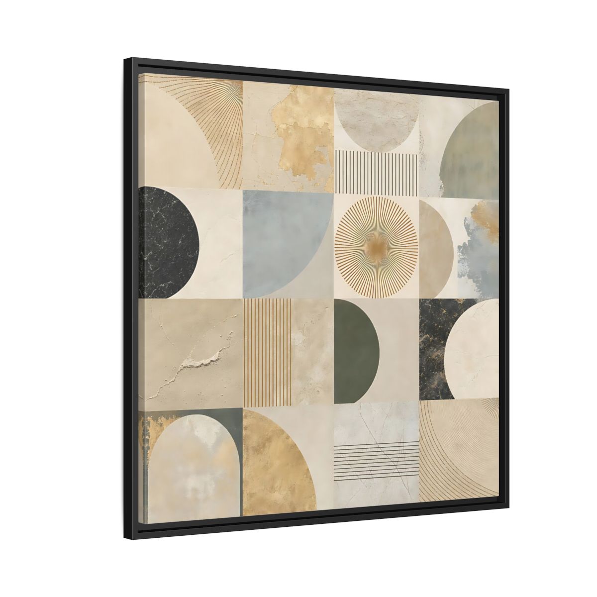 Side Mockup 9. Abstract Geometric Shapes Geometric Pattern shown as stretched canvas wall art