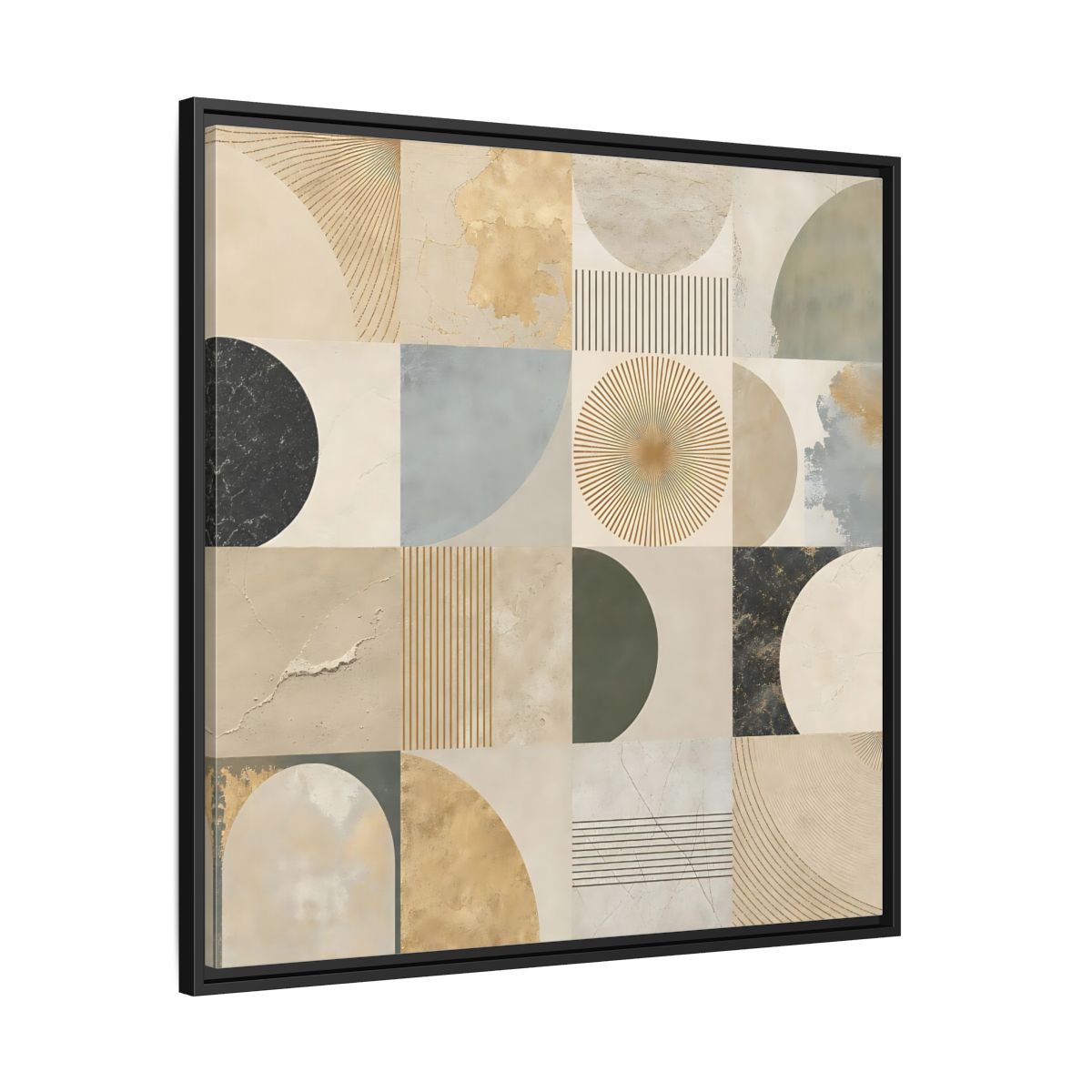 Side Mockup 30. Abstract Geometric Shapes Geometric Pattern shown as stretched canvas wall art