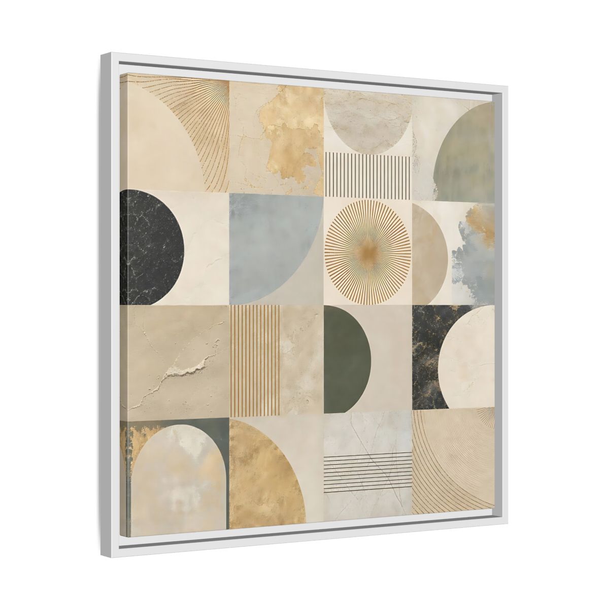 Side Mockup 26. Abstract Geometric Shapes Geometric Pattern shown as stretched canvas wall art