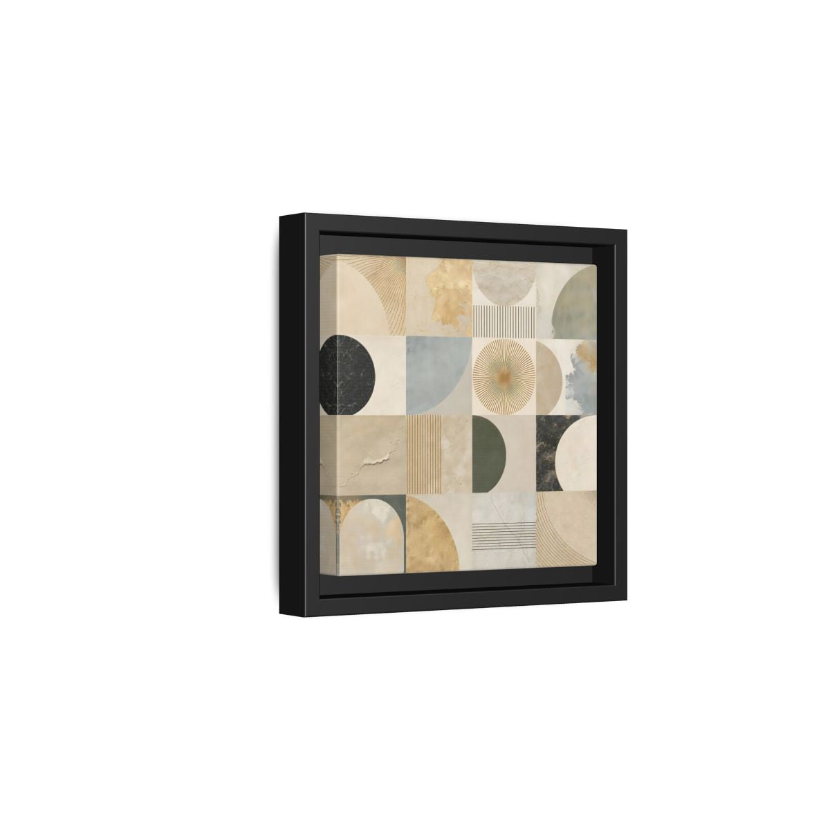 Side Mockup 3. Abstract Geometric Shapes Geometric Pattern shown as stretched canvas wall art