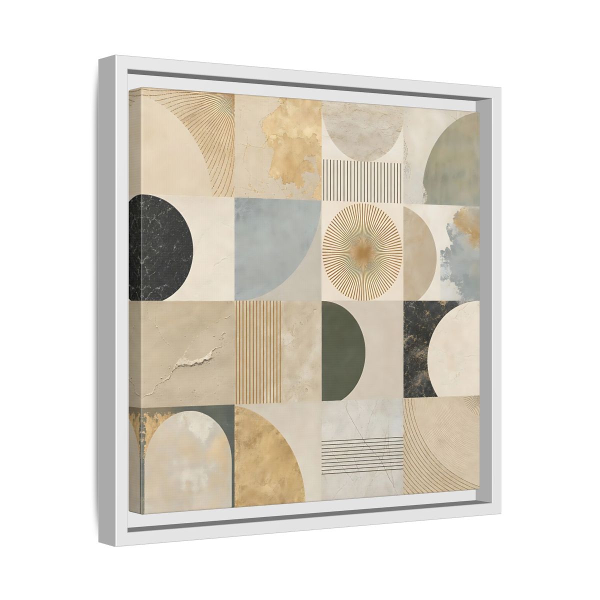 Side Mockup 28. Abstract Geometric Shapes Geometric Pattern shown as stretched canvas wall art
