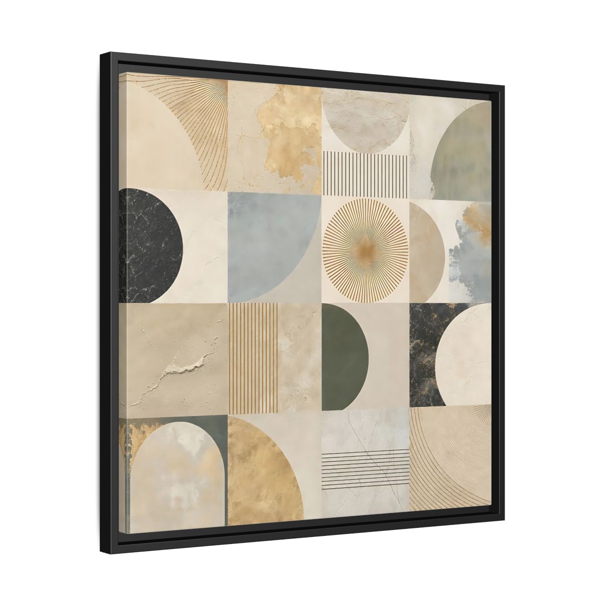 Side Mockup 31. Abstract Geometric Shapes Geometric Pattern shown as stretched canvas wall art