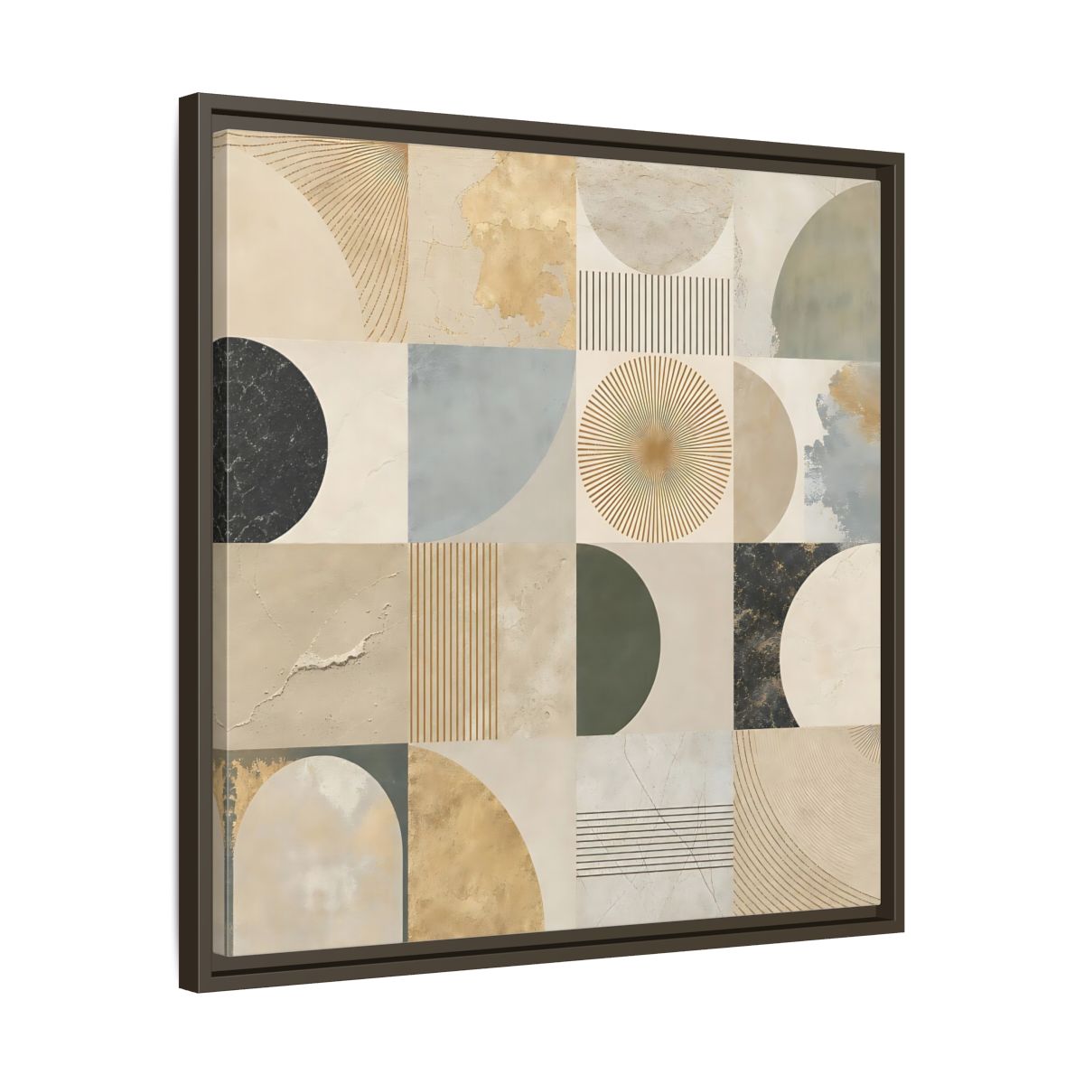 Side Mockup 27. Abstract Geometric Shapes Geometric Pattern shown as stretched canvas wall art