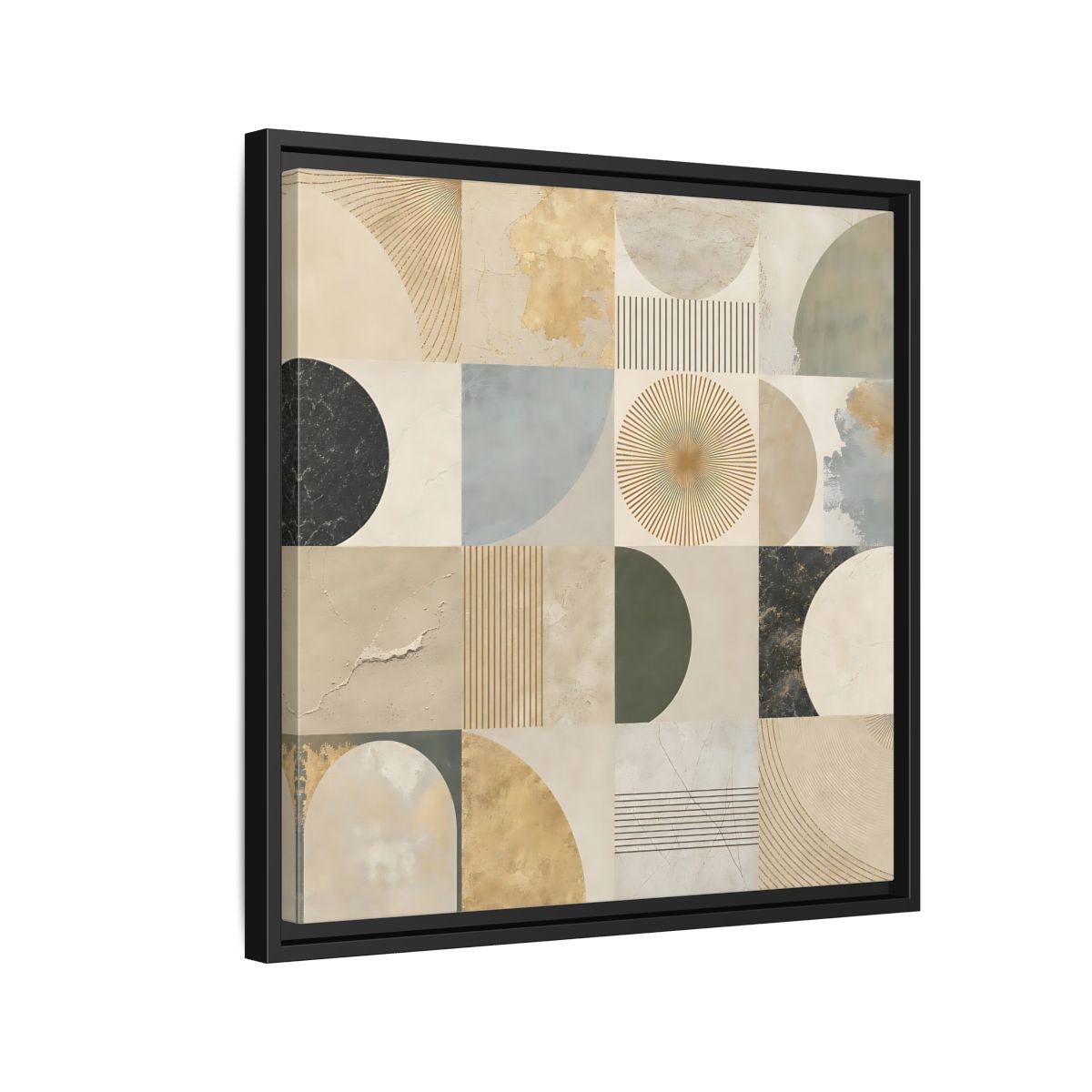 Side Mockup 12. Abstract Geometric Shapes Geometric Pattern shown as stretched canvas wall art