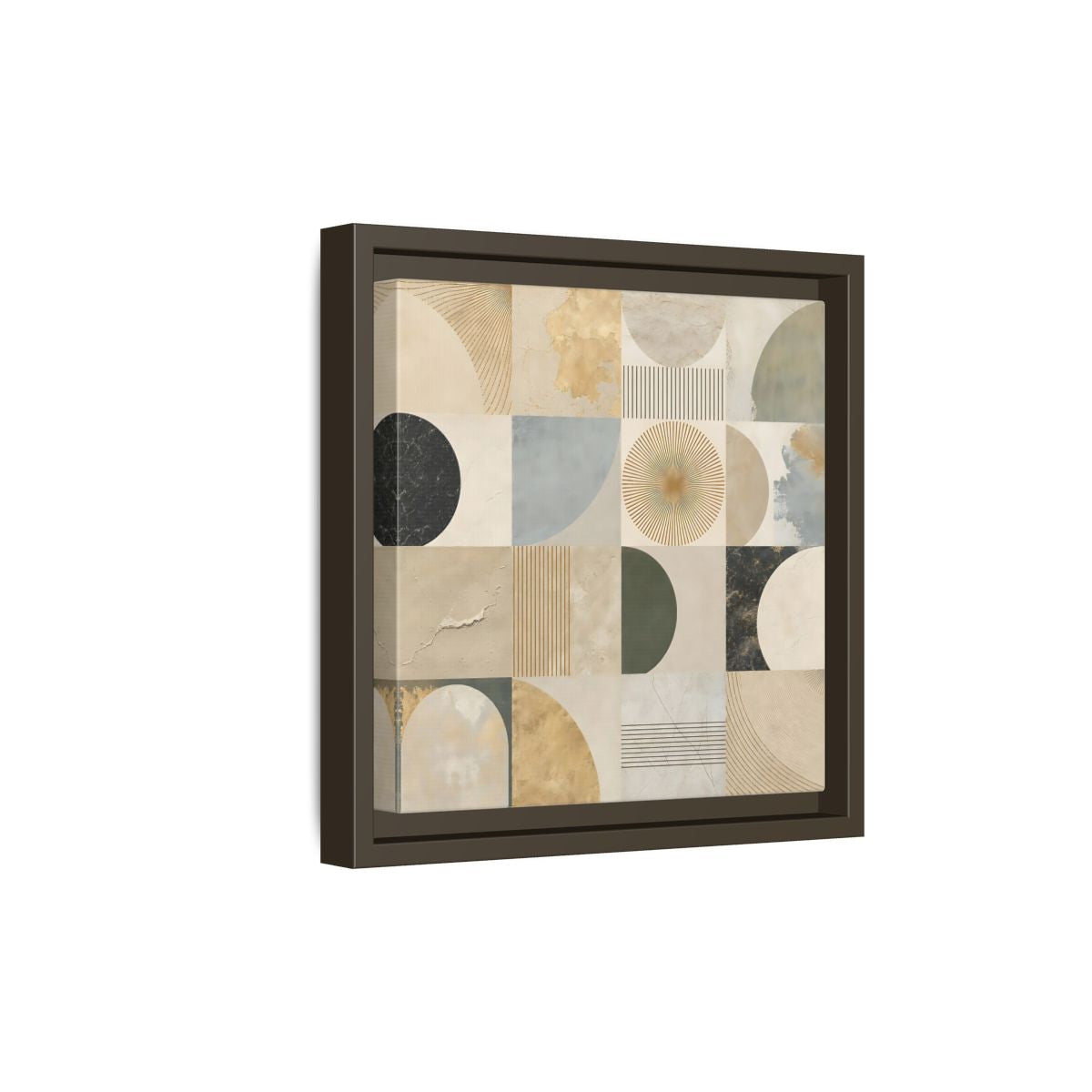 Side Mockup 20. Abstract Geometric Shapes Geometric Pattern shown as stretched canvas wall art