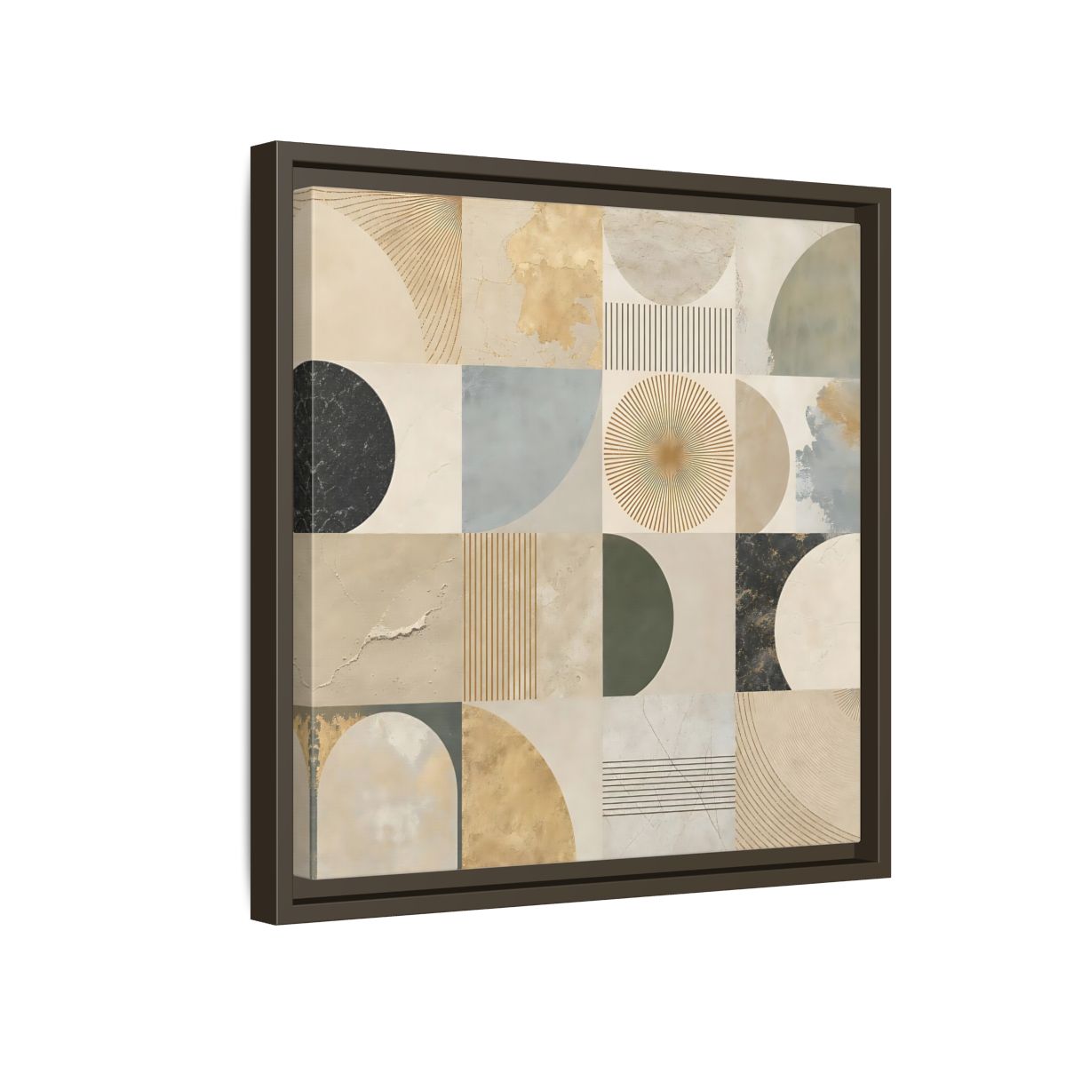 Side Mockup 14. Abstract Geometric Shapes Geometric Pattern shown as stretched canvas wall art
