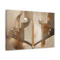 Side Mockup 4. Abstract Abstract Geometry Gold And Beige shown as stretched canvas wall art