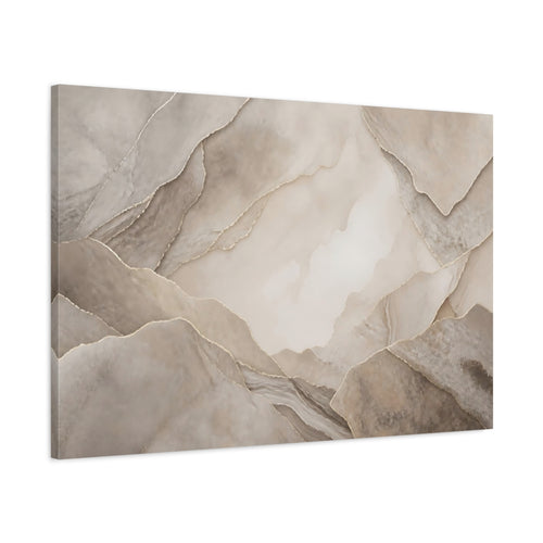 Main Mockup. Abstract Layered Abstract Brown And Gold shown as stretched canvas wall art