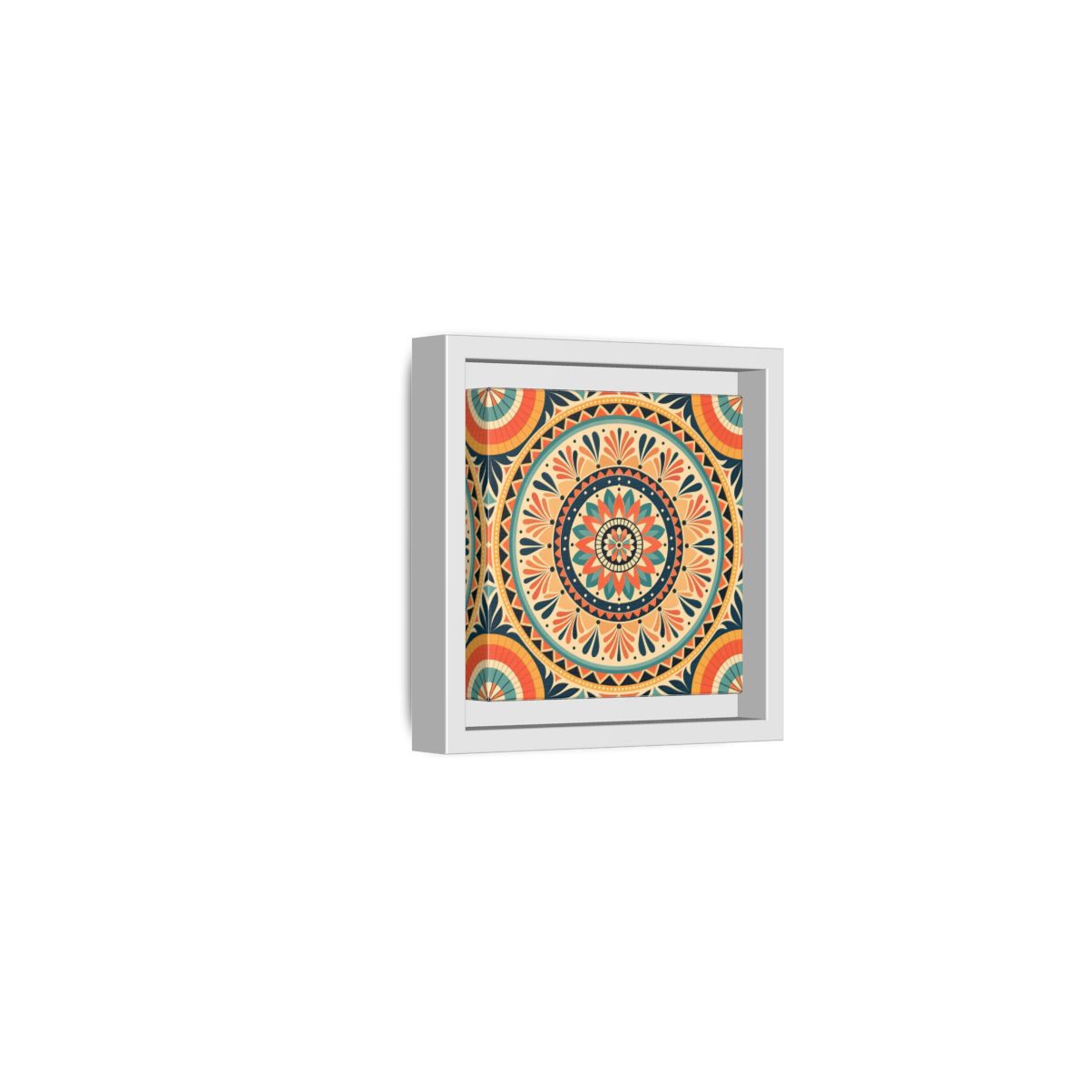 Side Mockup 22. Abstract Mandala Bohemian Mandala Pattern shown as stretched canvas wall art