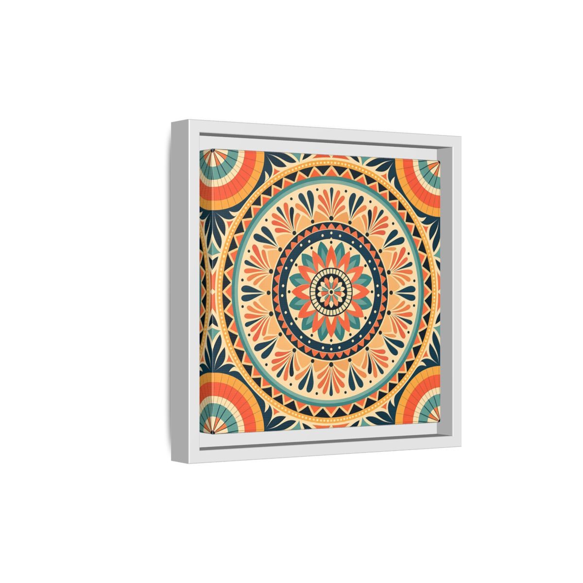 Side Mockup 19. Abstract Mandala Bohemian Mandala Pattern shown as stretched canvas wall art