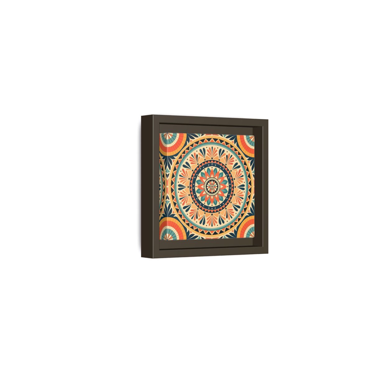 Side Mockup 23. Abstract Mandala Bohemian Mandala Pattern shown as stretched canvas wall art