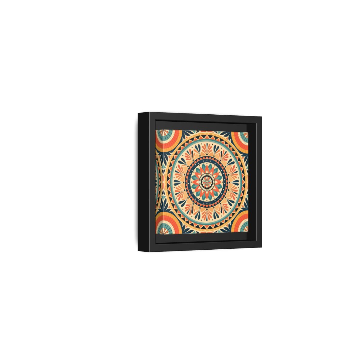 Side Mockup 24. Abstract Mandala Bohemian Mandala Pattern shown as stretched canvas wall art