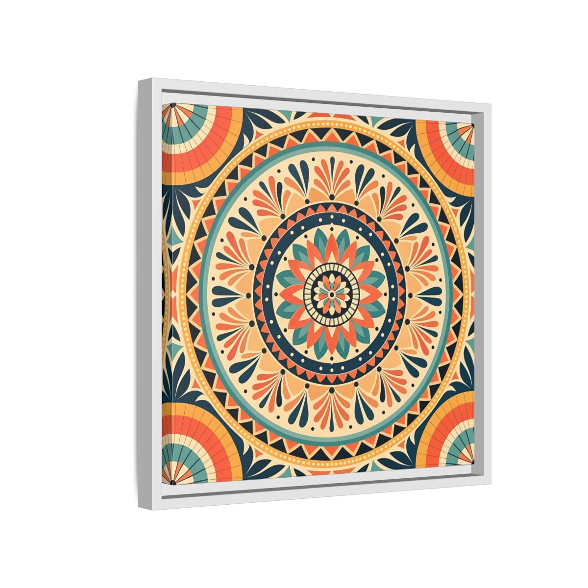 Side Mockup 13. Abstract Mandala Bohemian Mandala Pattern shown as stretched canvas wall art