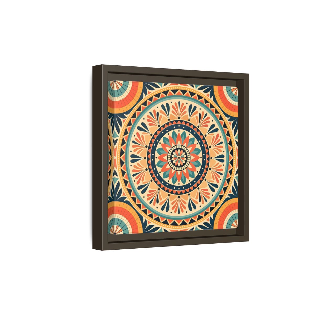 Side Mockup 20. Abstract Mandala Bohemian Mandala Pattern shown as stretched canvas wall art