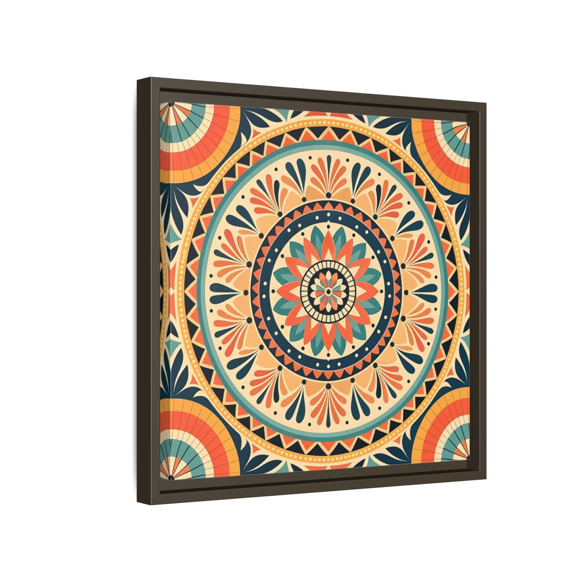 Side Mockup 14. Abstract Mandala Bohemian Mandala Pattern shown as stretched canvas wall art