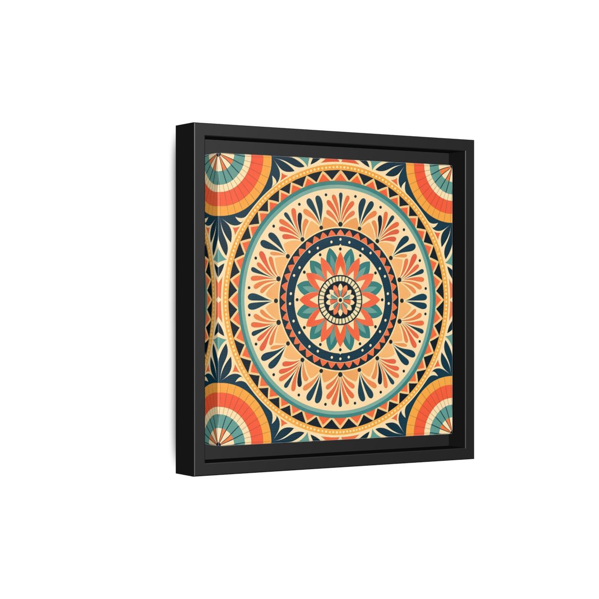 Side Mockup 21. Abstract Mandala Bohemian Mandala Pattern shown as stretched canvas wall art