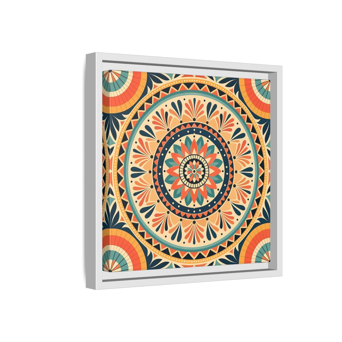 Side Mockup 16. Abstract Mandala Bohemian Mandala Pattern shown as stretched canvas wall art