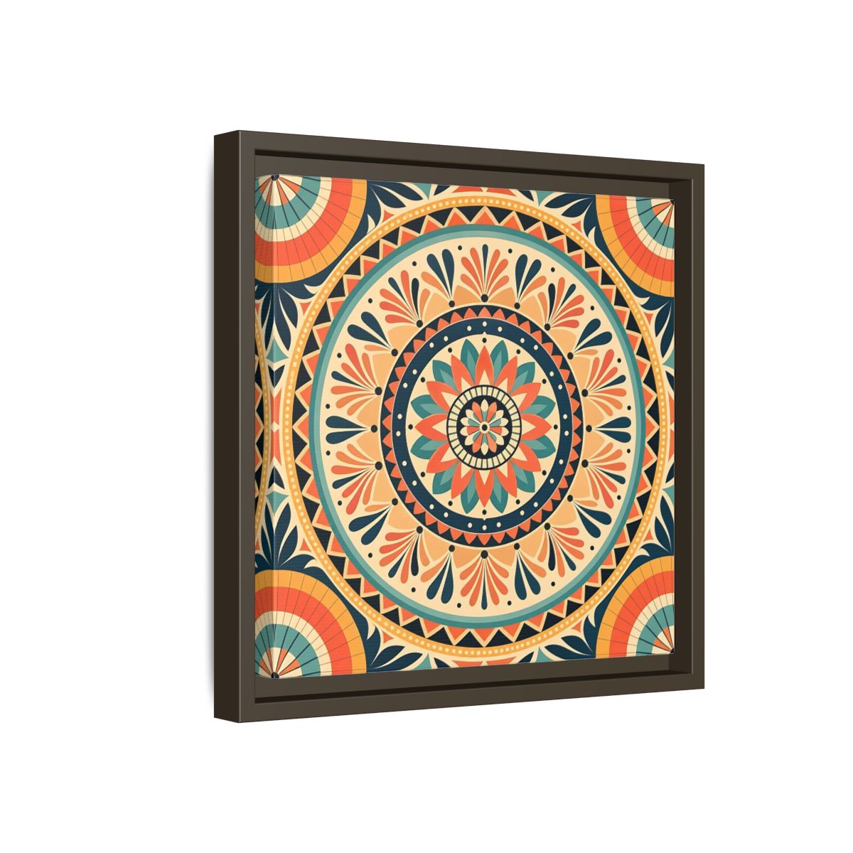 Side Mockup 17. Abstract Mandala Bohemian Mandala Pattern shown as stretched canvas wall art