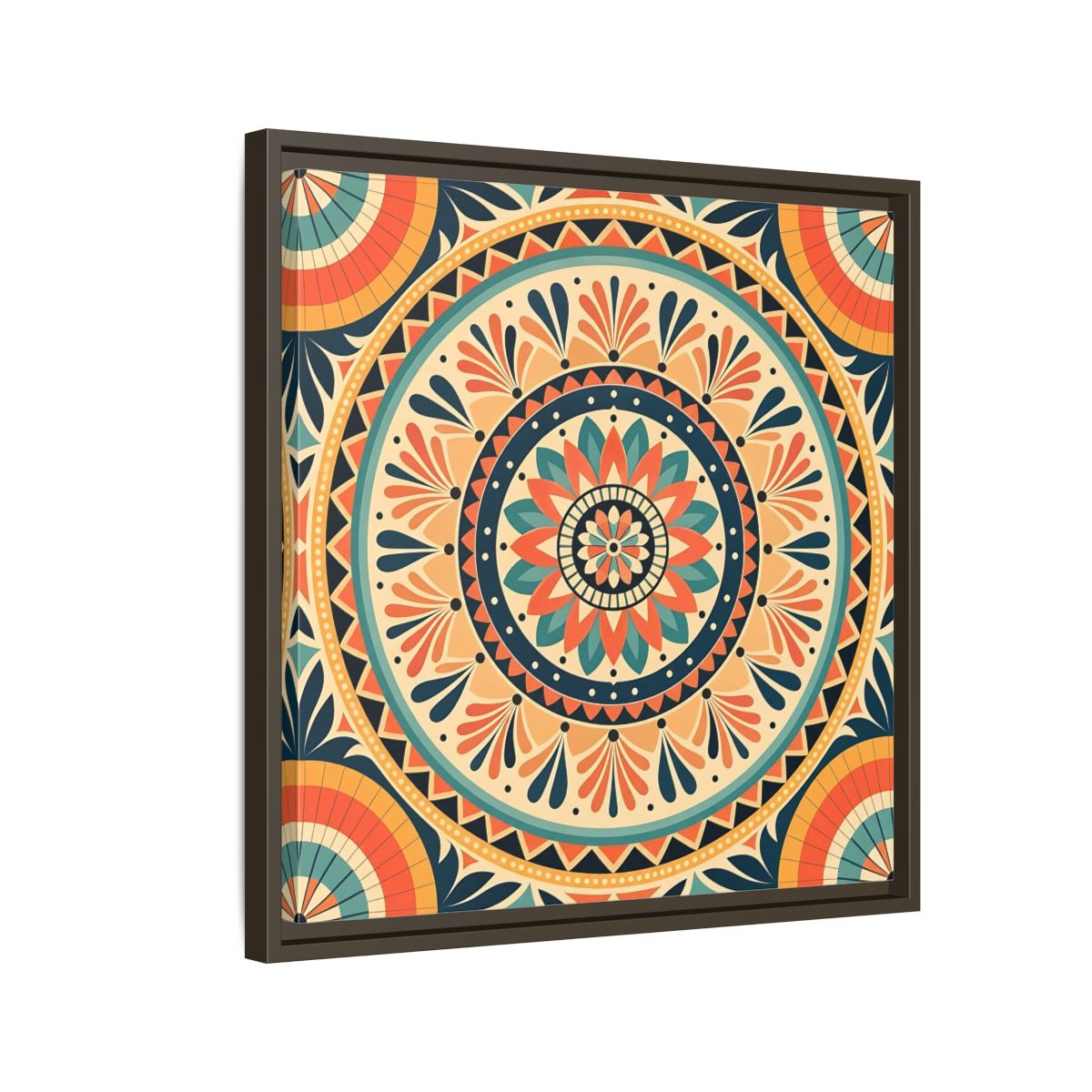 Side Mockup 11. Abstract Mandala Bohemian Mandala Pattern shown as stretched canvas wall art