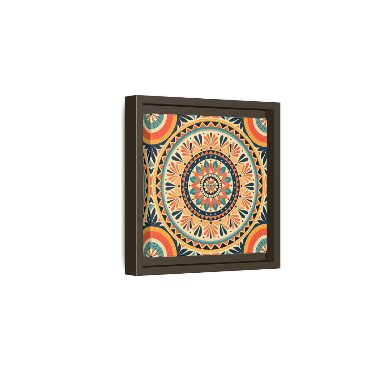 Side Mockup 2. Abstract Mandala Bohemian Mandala Pattern shown as stretched canvas wall art
