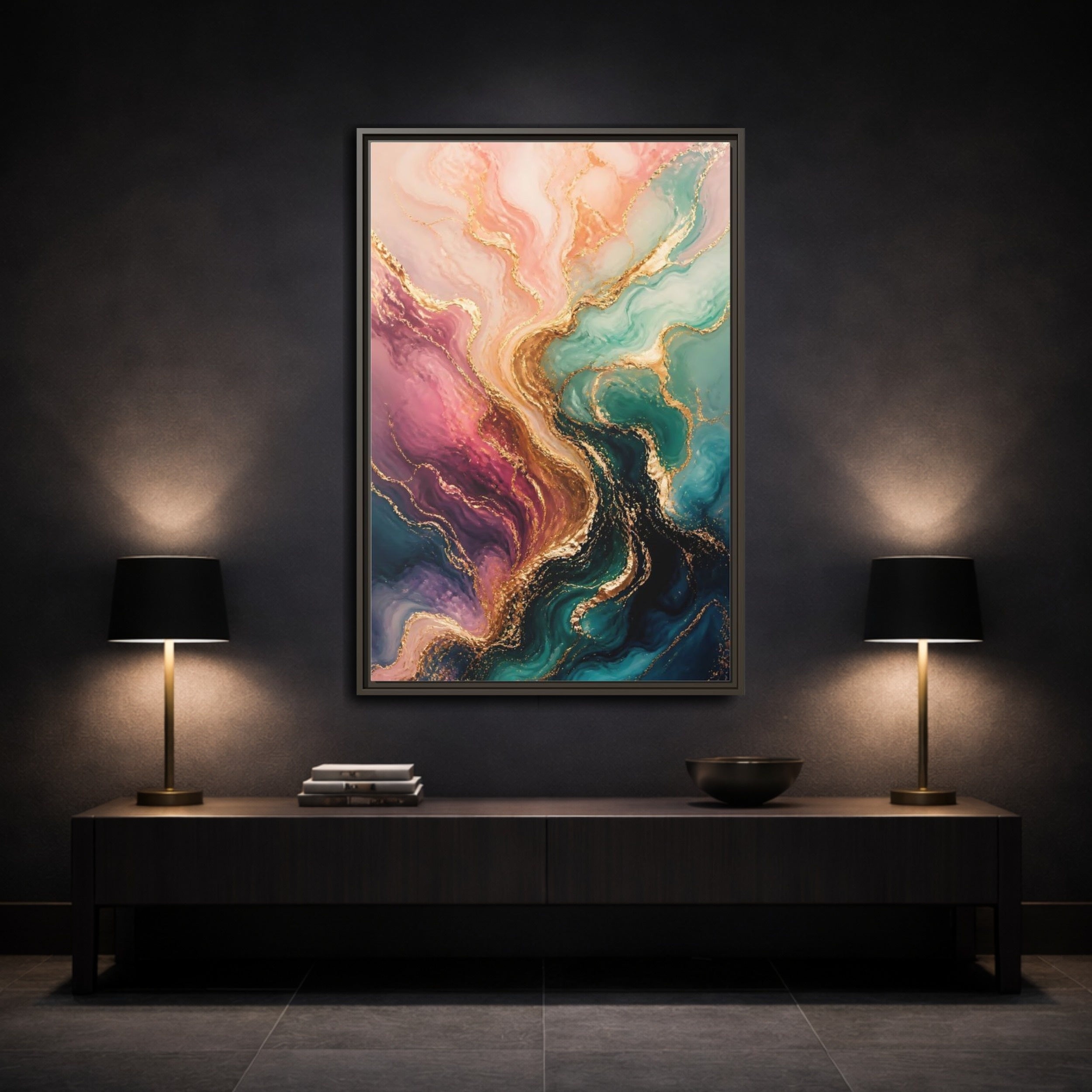 Mockup 3. Abstract Marble Pattern Abstract Marble shown as stretched canvas wall art