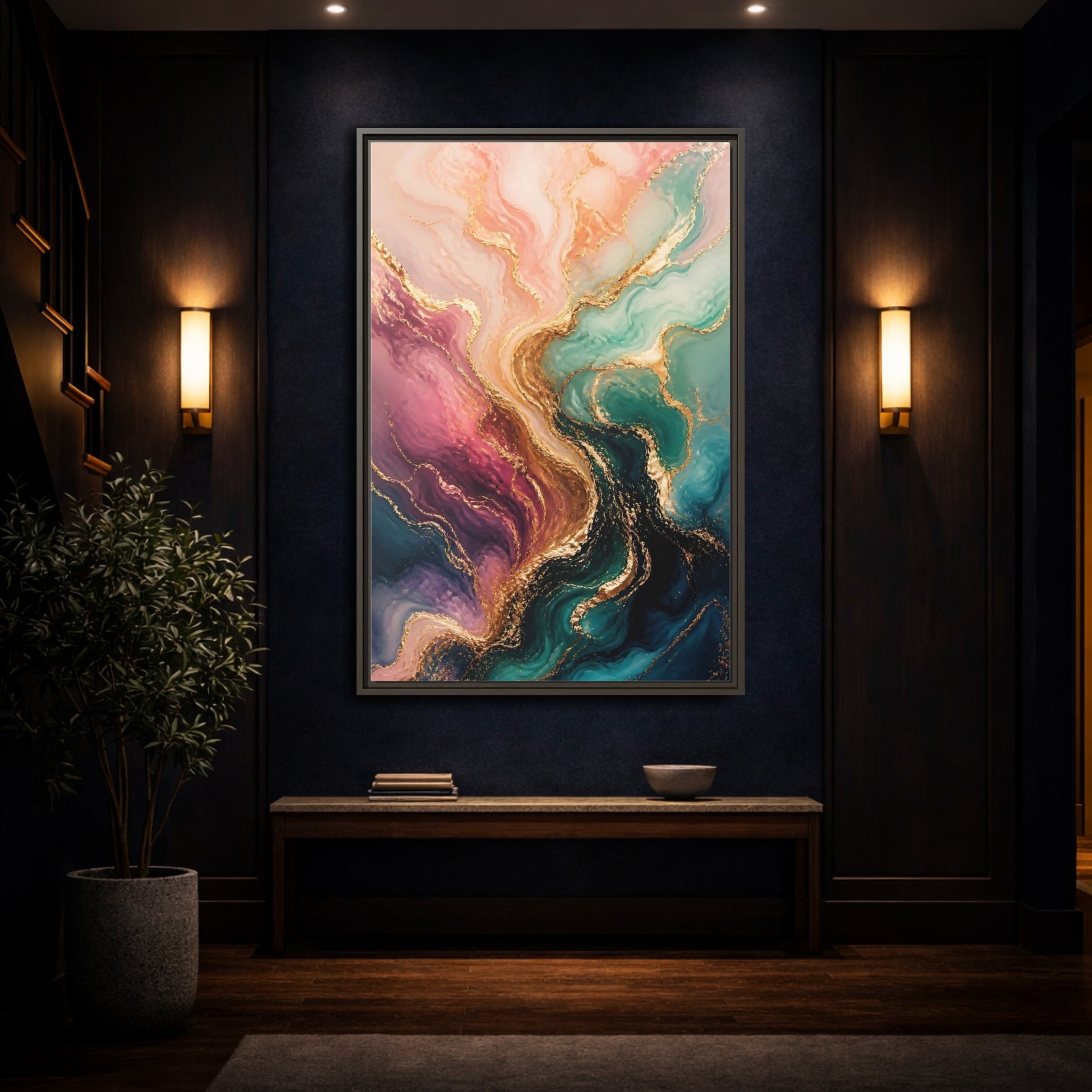 Mockup 4. Abstract Marble Pattern Abstract Marble shown as stretched canvas wall art