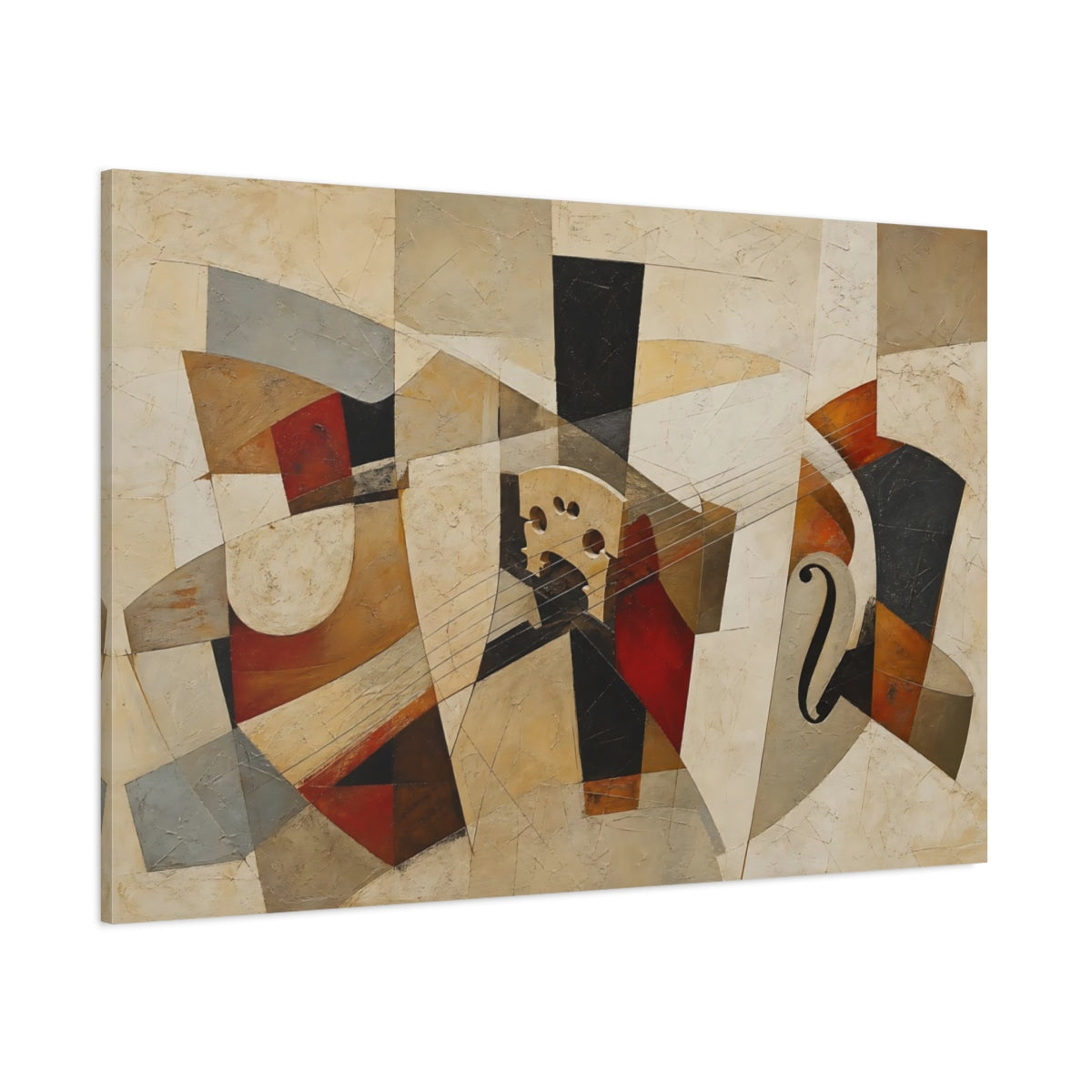 Side Mockup 1. Abstract Musical Instruments Abstract Music Art shown as stretched canvas wall art