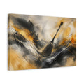 Side Mockup 4. Abstract Oar Black Gold Abstract shown as stretched canvas wall art