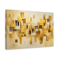 Side Mockup 4. Abstract Piano Keys Gold And Black shown as stretched canvas wall art