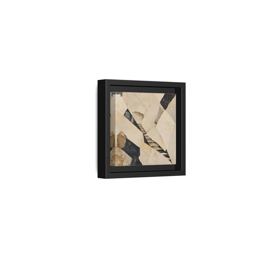 Side Mockup 24. Abstract Stairs Beige And Black shown as stretched canvas wall art