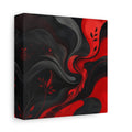 Side Mockup 2. Abstract Abstract Swirls Red Black Abstract shown as stretched canvas wall art
